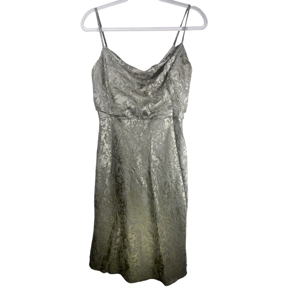 Jenny Yoo Dahlia Floral Satin Burnout Midi Dress Sage 4